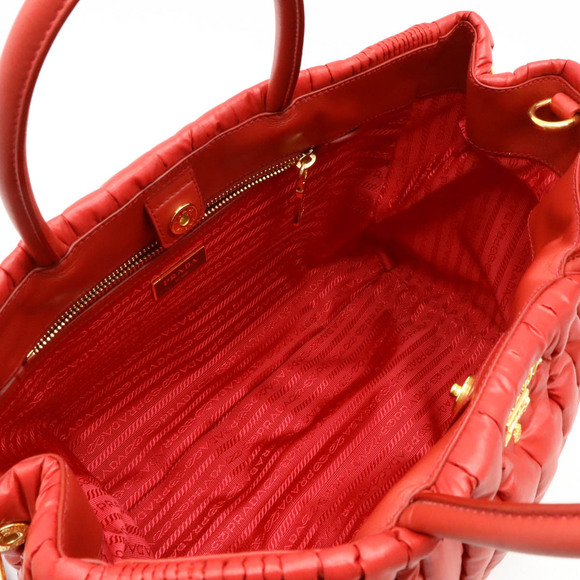 Prada Tessuto Impuntu Shoulder Bag Rosso red - Picture 5 of 7